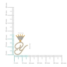 Load image into Gallery viewer, 10K Yellow Gold Round Diamond Crown Y Letter Initial Pendant 1/5 Cttw