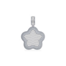 Load image into Gallery viewer, 10K White Gold Round Baguette Diamond Star Designer Charm Pendant 3-3/4 Cttw