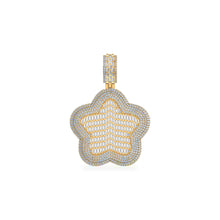Load image into Gallery viewer, 10K Yellow Gold Round Baguette Diamond Star Designer Charm Pendant 3-3/4 Cttw