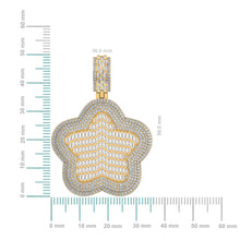 Load image into Gallery viewer, 10K Yellow Gold Round Baguette Diamond Star Designer Charm Pendant 3-3/4 Cttw