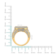 Load image into Gallery viewer, 10K Yellow Gold Round Baguette Diamond Designer SZ 10 Mens Ring 4 Cttw