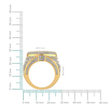 Load image into Gallery viewer, 10K Yellow Gold Round Baguette Diamond Heart Shape Designer SZ 10 Mens Ring 4-1/2 Cttw