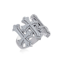Load image into Gallery viewer, 10K White Gold Three Cross Religious Mens Rings 1-3/8 Cttw