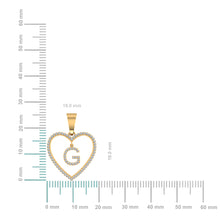 Load image into Gallery viewer, 10K Yellow Gold Diamond Initial Heart G Letter Pendant 1/5 Cttw