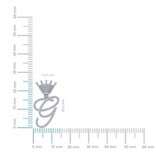 Load image into Gallery viewer, 10K White Gold Round Diamond Crown G Letter Initial Pendant 1/5 Cttw