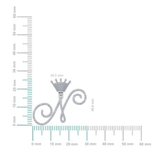 Load image into Gallery viewer, 10K White Gold Round Diamond Crown N Letter Initial Pendant 1/4 Cttw
