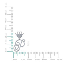 Load image into Gallery viewer, 10K White Gold Round Diamond Crown P Letter Initial Pendant 1/4 Cttw
