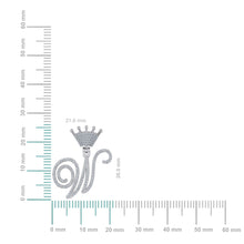 Load image into Gallery viewer, 10K White Gold Round Diamond Crown W Letter Initial Pendant 1/4 Cttw