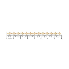 Load image into Gallery viewer, 10K Yellow Gold Round Baguette Diamond Cross Religious 8 Inch Bracelet 2-1/2 Cttw