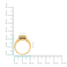Load image into Gallery viewer, 10K Yellow Gold Round Baguette Diamond Floral Sz 7 Designer Ladies Ring 7/8 Cttw