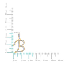Load image into Gallery viewer, 10K Yellow Gold Round Diamond B Letter Initial Pendant 1/10 Cttw