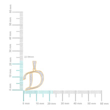 Load image into Gallery viewer, 10K Yellow Gold Round Diamond D Letter Initial Pendant 1/10 Cttw