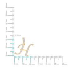 Load image into Gallery viewer, 10K Yellow Gold Round Diamond H Letter Initial Pendant 1/10 Cttw