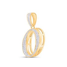 Load image into Gallery viewer, 10K Yellow Gold Round Diamond O Letter Initial Pendant 1/10 Cttw