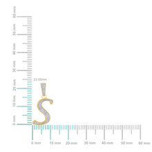 Load image into Gallery viewer, 10K Yellow Gold Round Diamond S Letter Initial Pendant 1/10 Cttw