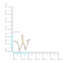 Load image into Gallery viewer, 10K Yellow Gold Round Diamond W Letter Initial Pendant 1/10 Cttw