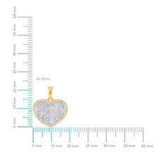 Load image into Gallery viewer, 10K Yellow Gold Round Baguette Diamond Heart Pendant 1/2 Cttw