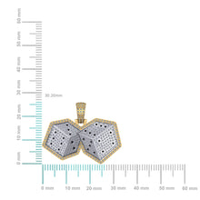 Load image into Gallery viewer, 10K Yellow Gold Round Diamond Ludo Dice Designar Pendant 1-1/8 Cttw
