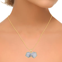 Load image into Gallery viewer, 10K Yellow Gold Round Diamond Ludo Dice Designar Pendant 1-1/8 Cttw