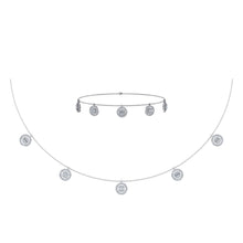 Load image into Gallery viewer, 14K White Gold Baguette Round Necklace Bracelet Set 1 Cttw