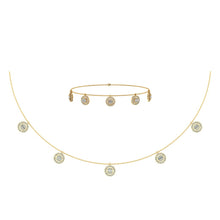 Load image into Gallery viewer, 14K Yellow Gold Baguette Round Necklace Bracelet Set 1 Cttw
