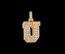 Load image into Gallery viewer, Diamond initial U Pendant