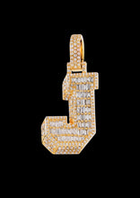 Load image into Gallery viewer, Diamond initial J Pendant
