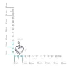 Load image into Gallery viewer, 10K White Gold Round Diamond Open Heart Pendant 1/10 Cttw