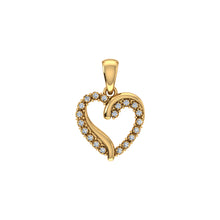 Load image into Gallery viewer, 10K Yellow Gold Round Diamond Open Heart Pendant 1/10 Cttw