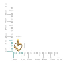 Load image into Gallery viewer, 10K Yellow Gold Round Diamond Open Heart Pendant 1/10 Cttw